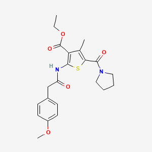 ethyl 2-{[(4-methoxyphenyl)acetyl]amino}-4-methyl-5-(1-pyrrolidinylcarbonyl)-3-thiophenecarboxylate