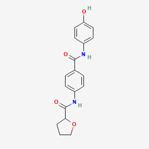 molecular formula C18H18N2O4 B4210661 N-{4-[(4-hydroxyphenyl)carbamoyl]phenyl}tetrahydrofuran-2-carboxamide 