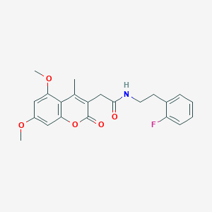 2-(5,7-dimethoxy-4-methyl-2-oxo-2H-chromen-3-yl)-N-[2-(2-fluorophenyl)ethyl]acetamide