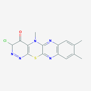 molecular formula C15H12ClN5OS B421069 3-chloro-5,8,9-trimethyl-3,5-dihydro-4H-pyridazino[4',3':5,6][1,4]thiazino[2,3-b]quinoxalin-4-one 