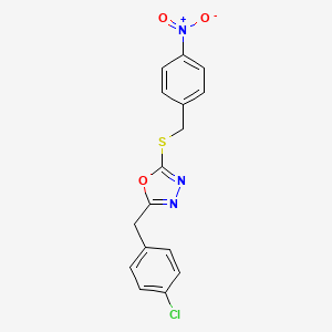 2-[(4-CHLOROPHENYL)METHYL]-5-{[(4-NITROPHENYL)METHYL]SULFANYL}-1,3,4-OXADIAZOLE