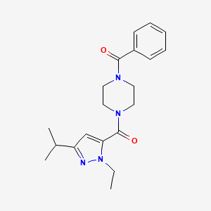 molecular formula C20H26N4O2 B4210720 1-benzoyl-4-[(1-ethyl-3-isopropyl-1H-pyrazol-5-yl)carbonyl]piperazine 