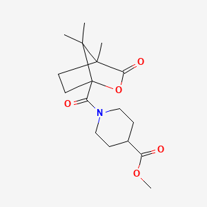 molecular formula C17H25NO5 B4210729 methyl 1-[(4,7,7-trimethyl-3-oxo-2-oxabicyclo[2.2.1]hept-1-yl)carbonyl]-4-piperidinecarboxylate 