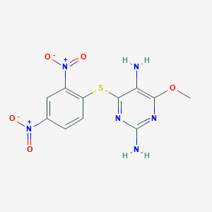 molecular formula C11H10N6O5S B421073 4-(2,4-Dinitrophenyl)sulfanyl-6-methoxypyrimidine-2,5-diamine 