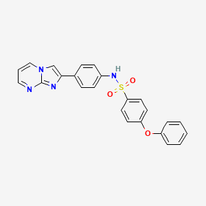 molecular formula C24H18N4O3S B4210735 N-(4-imidazo[1,2-a]pyrimidin-2-ylphenyl)-4-phenoxybenzenesulfonamide 