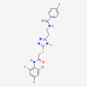 N-[2-[5-[2-(2-bromo-4,6-difluoroanilino)-2-oxoethyl]sulfanyl-4-methyl-1,2,4-triazol-3-yl]ethyl]-4-fluorobenzamide