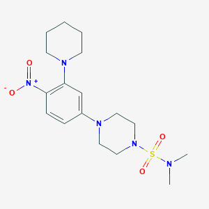 molecular formula C17H27N5O4S B4210755 N,N-dimethyl-4-[4-nitro-3-(1-piperidinyl)phenyl]-1-piperazinesulfonamide 