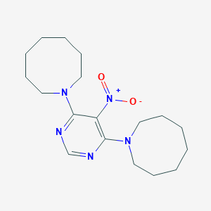 molecular formula C18H29N5O2 B421076 1-{6-(1-Azocanyl)-5-nitro-4-pyrimidinyl}azocane CAS No. 352549-21-4