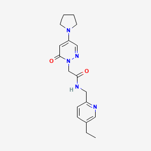 molecular formula C18H23N5O2 B4210777 N-[(5-ethylpyridin-2-yl)methyl]-2-(6-oxo-4-pyrrolidin-1-ylpyridazin-1-yl)acetamide 