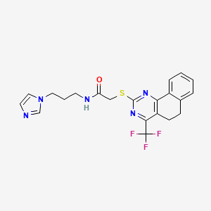 N-[3-(1H-imidazol-1-yl)propyl]-2-{[4-(trifluoromethyl)-5,6-dihydrobenzo[h]quinazolin-2-yl]thio}acetamide