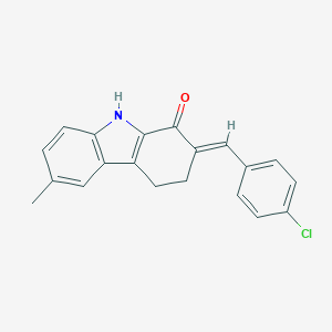 molecular formula C20H16ClNO B421080 2-(4-chlorobenzylidene)-6-methyl-2,3,4,9-tetrahydro-1H-carbazol-1-one 