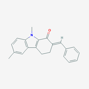 molecular formula C21H19NO B421081 2-benzylidene-6,9-dimethyl-2,3,4,9-tetrahydro-1H-carbazol-1-one 