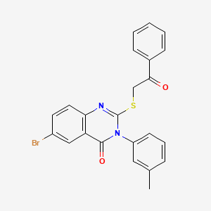 6-bromo-3-(3-methylphenyl)-2-[(2-oxo-2-phenylethyl)thio]-4(3H)-quinazolinone