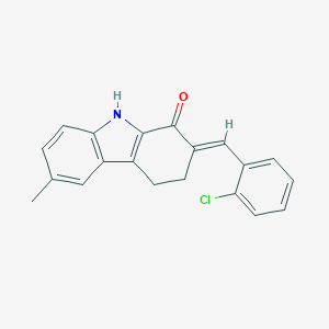 molecular formula C20H16ClNO B421082 2-(2-chlorobenzylidene)-6-methyl-2,3,4,9-tetrahydro-1H-carbazol-1-one CAS No. 352549-34-9