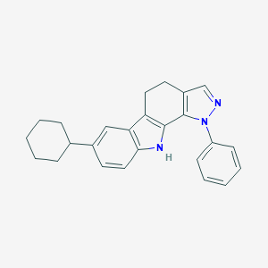 molecular formula C25H25N3 B421083 7-cyclohexyl-1-phenyl-5,10-dihydro-4H-pyrazolo[3,4-a]carbazole 