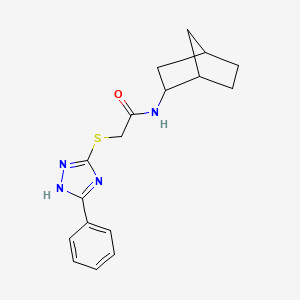 molecular formula C17H20N4OS B4210832 N-(2-bicyclo[2.2.1]heptanyl)-2-[(5-phenyl-1H-1,2,4-triazol-3-yl)sulfanyl]acetamide 