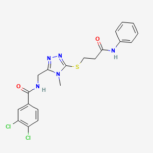 molecular formula C20H19Cl2N5O2S B4210846 3,4-dichloro-N-[(4-methyl-5-{[3-oxo-3-(phenylamino)propyl]sulfanyl}-4H-1,2,4-triazol-3-yl)methyl]benzamide 