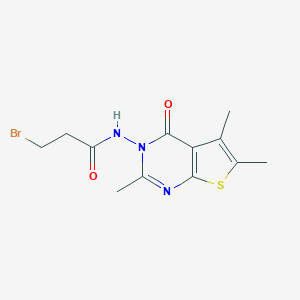 molecular formula C12H14BrN3O2S B421085 3-bromo-N-(2,5,6-trimethyl-4-oxothieno[2,3-d]pyrimidin-3(4H)-yl)propanamide CAS No. 356586-60-2