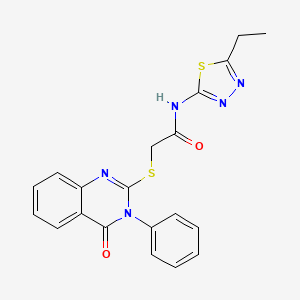 molecular formula C20H17N5O2S2 B4210861 N-(5-ethyl-1,3,4-thiadiazol-2-yl)-2-[(4-oxo-3-phenyl-3,4-dihydro-2-quinazolinyl)thio]acetamide 