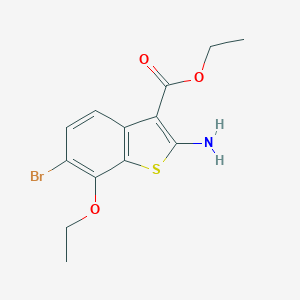 molecular formula C13H14BrNO3S B421088 Ethyl 2-amino-6-bromo-7-ethoxy-1-benzothiophene-3-carboxylate CAS No. 299962-53-1