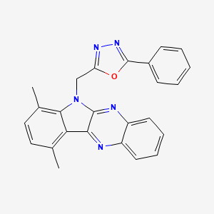 molecular formula C25H19N5O B4210886 7,10-dimethyl-6-[(5-phenyl-1,3,4-oxadiazol-2-yl)methyl]-6H-indolo[2,3-b]quinoxaline CAS No. 5522-90-7