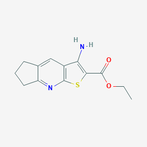 molecular formula C13H14N2O2S B421090 ethyl 3-amino-6,7-dihydro-5H-cyclopenta[b]thieno[3,2-e]pyridine-2-carboxylate CAS No. 166113-89-9