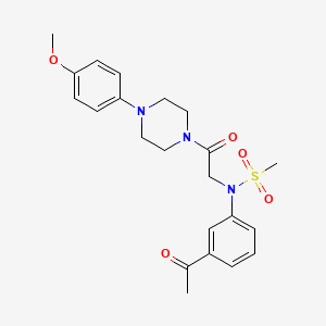 molecular formula C22H27N3O5S B4210909 N-(3-acetylphenyl)-N-{2-[4-(4-methoxyphenyl)-1-piperazinyl]-2-oxoethyl}methanesulfonamide 