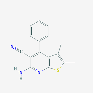 molecular formula C16H13N3S B421093 6-Amino-2,3-dimethyl-4-phenylthieno[2,3-b]pyridine-5-carbonitrile 