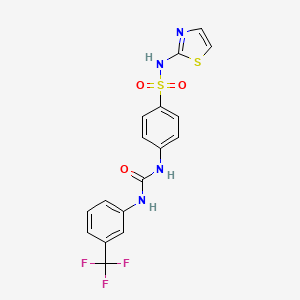 molecular formula C17H13F3N4O3S2 B4210930 1-[4-(1,3-Thiazol-2-ylsulfamoyl)phenyl]-3-[3-(trifluoromethyl)phenyl]urea 