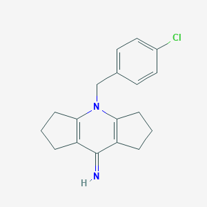 molecular formula C18H19ClN2 B421098 4-(4-chlorobenzyl)-2,3,4,5,6,7-hexahydrodicyclopenta[b,e]pyridin-8(1H)-imine 