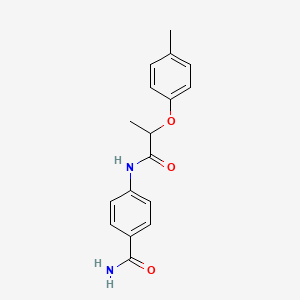 molecular formula C17H18N2O3 B4211010 4-{[2-(4-methylphenoxy)propanoyl]amino}benzamide 