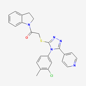 molecular formula C24H20ClN5OS B4211017 2-{[4-(3-chloro-4-methylphenyl)-5-(pyridin-4-yl)-4H-1,2,4-triazol-3-yl]sulfanyl}-1-(2,3-dihydro-1H-indol-1-yl)ethanone 