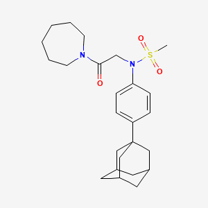 molecular formula C25H36N2O3S B4211057 N-[4-(1-adamantyl)phenyl]-N-[2-(1-azepanyl)-2-oxoethyl]methanesulfonamide 