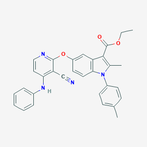 molecular formula C31H26N4O3 B421106 ethyl 5-[(4-anilino-3-cyano-2-pyridinyl)oxy]-2-methyl-1-(4-methylphenyl)-1H-indole-3-carboxylate 