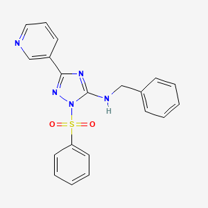 molecular formula C20H17N5O2S B4211076 1-(Benzenesulfonyl)-N-benzyl-3-(pyridin-3-YL)-1H-1,2,4-triazol-5-amine 