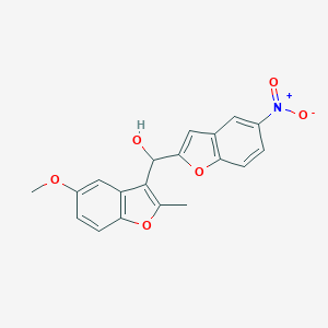 molecular formula C19H15NO6 B421108 (5-Methoxy-2-methyl-1-benzofuran-3-yl)(5-nitro-1-benzofuran-2-yl)methanol CAS No. 132993-85-2