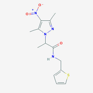 2-(3,5-dimethyl-4-nitro-1H-pyrazol-1-yl)-N-(2-thienylmethyl)propanamide