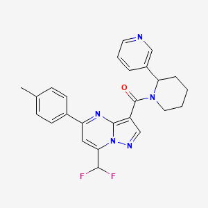 [7-(Difluoromethyl)-5-(4-methylphenyl)pyrazolo[1,5-a]pyrimidin-3-yl][2-(pyridin-3-yl)piperidin-1-yl]methanone