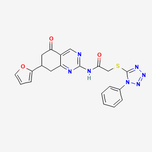 N-[7-(furan-2-yl)-5-oxo-5,6,7,8-tetrahydroquinazolin-2-yl]-2-[(1-phenyl-1H-tetrazol-5-yl)sulfanyl]acetamide