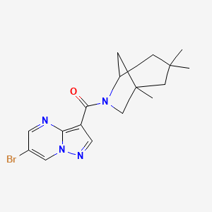 molecular formula C17H21BrN4O B4211149 6-bromo-3-[(1,3,3-trimethyl-6-azabicyclo[3.2.1]oct-6-yl)carbonyl]pyrazolo[1,5-a]pyrimidine 