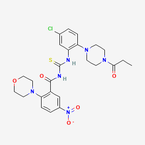 N-({[5-chloro-2-(4-propionyl-1-piperazinyl)phenyl]amino}carbonothioyl)-2-(4-morpholinyl)-5-nitrobenzamide