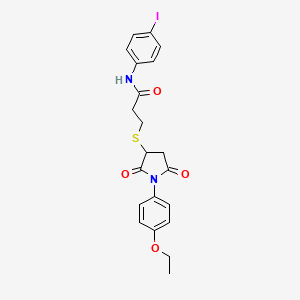 3-[1-(4-ethoxyphenyl)-2,5-dioxopyrrolidin-3-yl]sulfanyl-N-(4-iodophenyl)propanamide