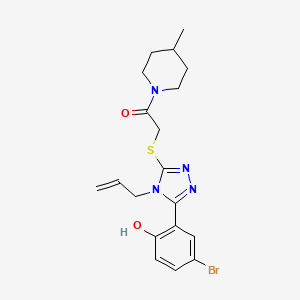 2-(4-allyl-5-{[2-(4-methyl-1-piperidinyl)-2-oxoethyl]thio}-4H-1,2,4-triazol-3-yl)-4-bromophenol