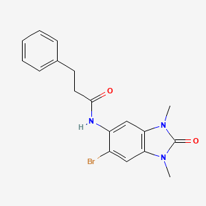 N-(6-bromo-1,3-dimethyl-2-oxo-2,3-dihydro-1H-benzimidazol-5-yl)-3-phenylpropanamide