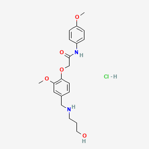 2-[4-[(3-hydroxypropylamino)methyl]-2-methoxyphenoxy]-N-(4-methoxyphenyl)acetamide;hydrochloride