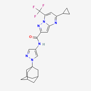 molecular formula C24H25F3N6O B4211212 N-[1-(1-adamantyl)-1H-pyrazol-4-yl]-5-cyclopropyl-7-(trifluoromethyl)pyrazolo[1,5-a]pyrimidine-2-carboxamide 