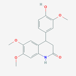 molecular formula C18H19NO5 B4211213 4-(4-HYDROXY-3-METHOXYPHENYL)-6,7-DIMETHOXY-1,2,3,4-TETRAHYDROQUINOLIN-2-ONE 