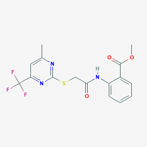 methyl 2-[({[4-methyl-6-(trifluoromethyl)-2-pyrimidinyl]thio}acetyl)amino]benzoate