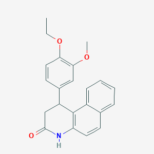 molecular formula C22H21NO3 B4211230 1-(4-ethoxy-3-methoxyphenyl)-2,4-dihydro-1H-benzo[f]quinolin-3-one 