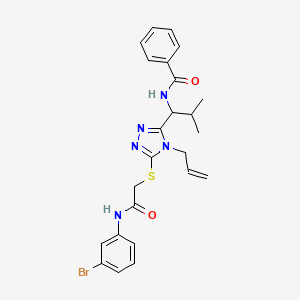 N-{1-[5-({2-[(3-bromophenyl)amino]-2-oxoethyl}sulfanyl)-4-(prop-2-en-1-yl)-4H-1,2,4-triazol-3-yl]-2-methylpropyl}benzamide